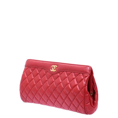 red chanel clutch|chanel clutch with hand strap.